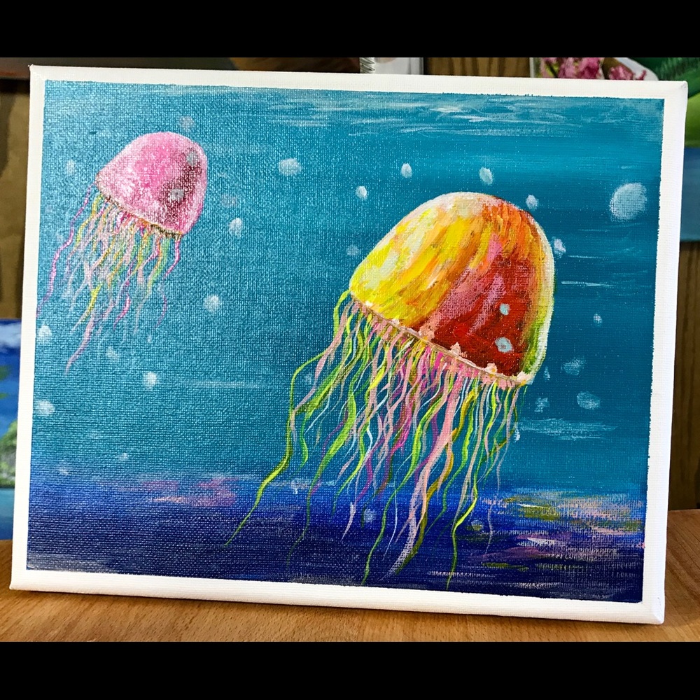 Original Jellyfish Acrylic Painting